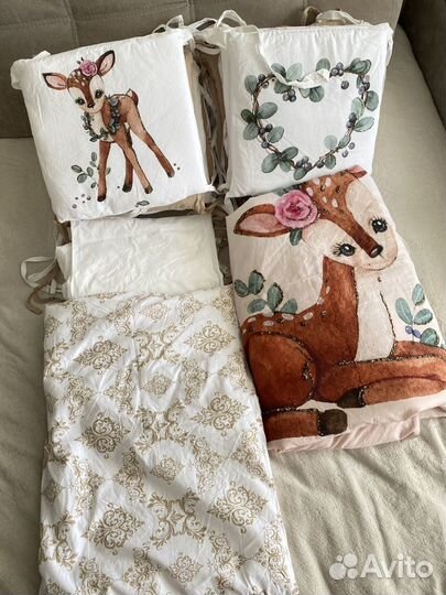 Набор комплект в детскую кроватку бортики