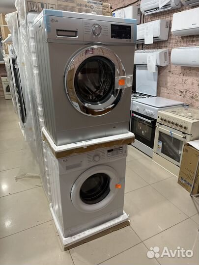 Стиральная машина новая 6.5кг белая серой крышкой