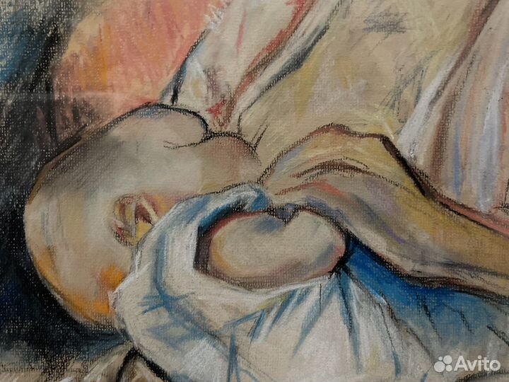 Картина пастелью на пастельной бумаге