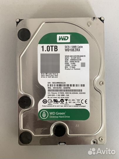 Жесткий диск wd green 1 tb