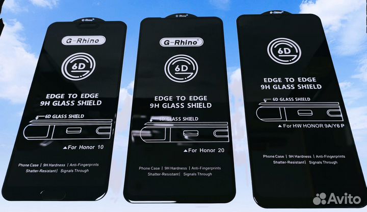 Защитное стекло 6D G-Rhino для Huawei, Honor