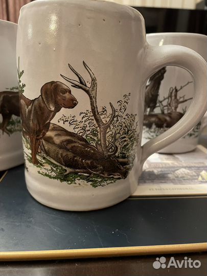 4 раритетные пивные кружки. Сцены охоты. Германия