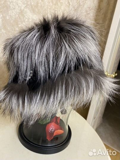 Шапка из чернобурки женская