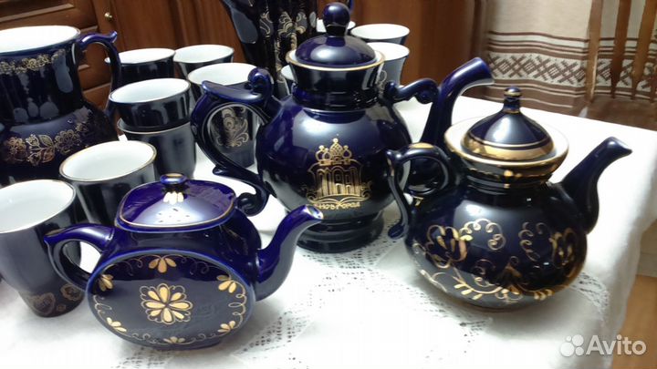 Посуда, вазы (Бронницы, Гжель), кобальт