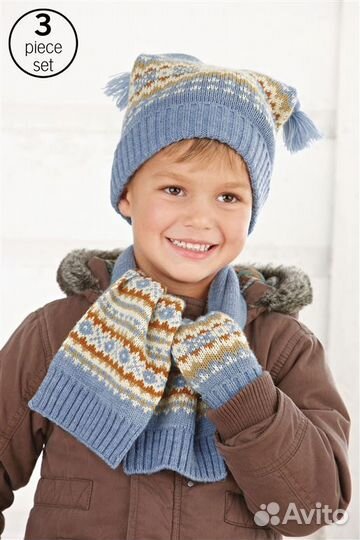 Комплект новый Next шапка+руковички+шарф 3-6 лет