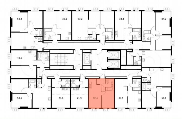 1-к. квартира, 32,4 м², 16/22 эт.