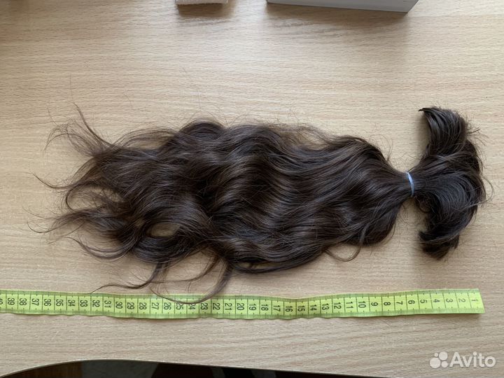 Волосы натуральные волнистые/кудрявые 38-40см