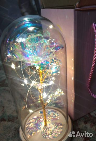 Подарок девушке Ночник Роза в колбе