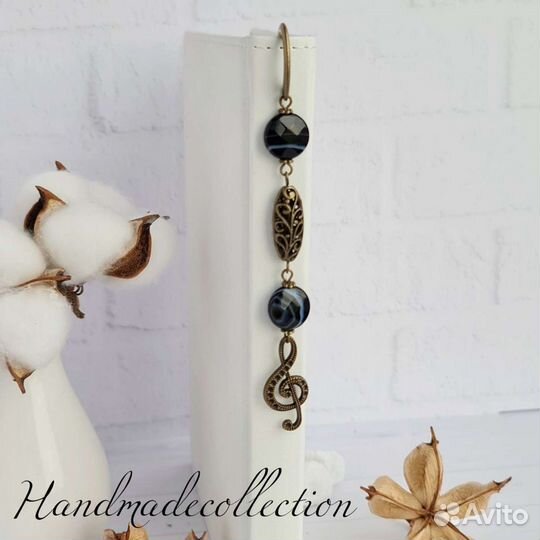 Закладка для книг с натур.агатами 