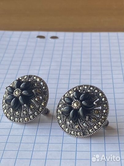 Винтажные серьги серебро