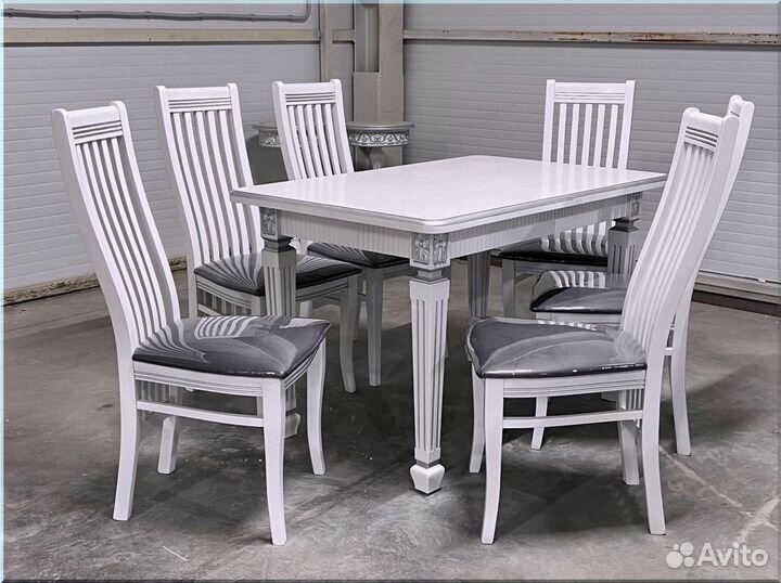 Кухонный стол раскладной белый