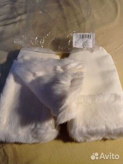 Новые Муфты варежки для коляски Кожа Песец