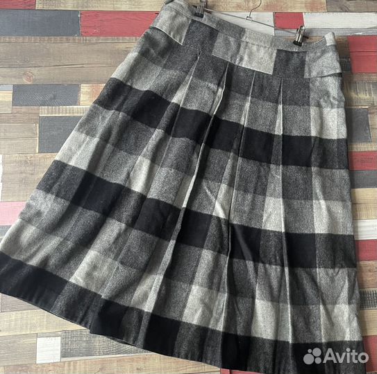 Юбка в складку /клетка винтаж шерсть