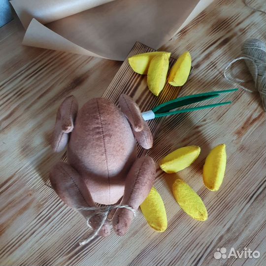 Еда из фетра. Набор с курицей