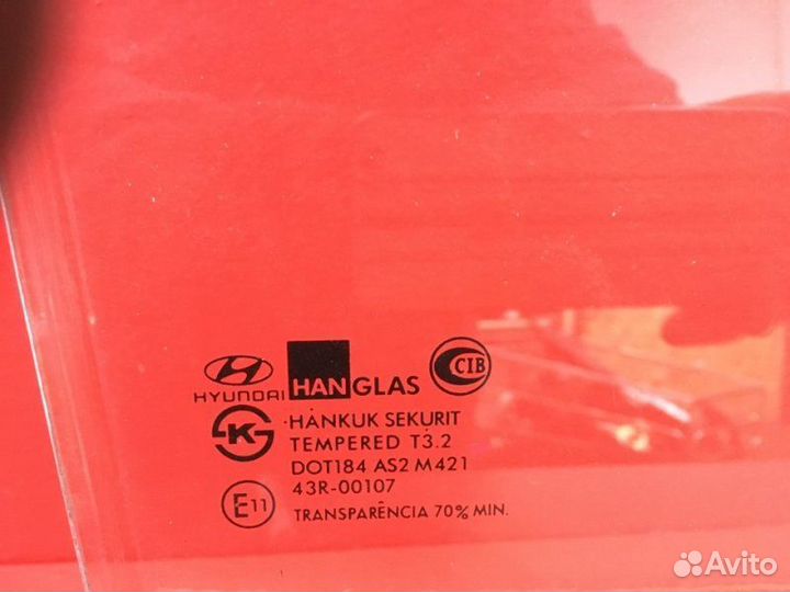 Стекло двери заднее правое Hyundai Getz TB G4HD