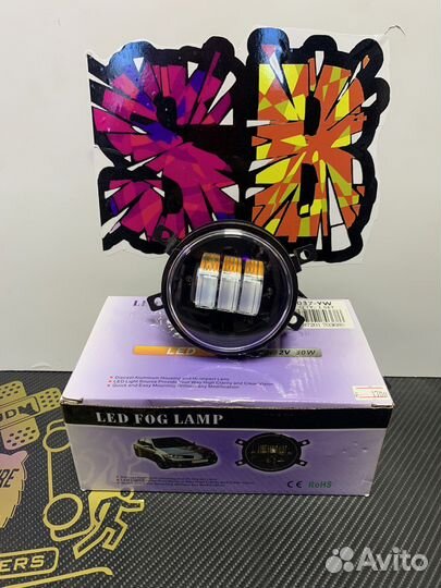 Противотуманные фары на priora с линзой