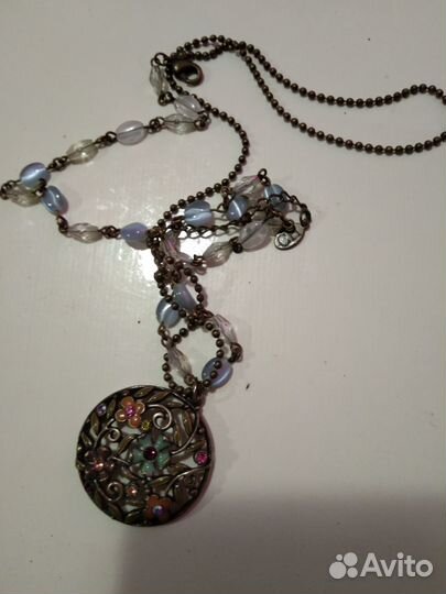 Винтаж:колье,кулон с цепью,70- е,цена за все