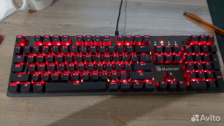 A4Tech LK Light Strike Blue, клавиш - 104, USB, се