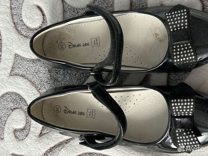 Туфли черные детские для девочки 34 размер