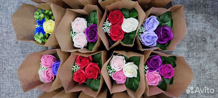 Букеты из мыльных роз