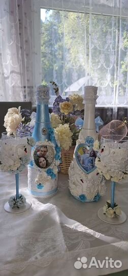 Серверовка,свадебные бокалы