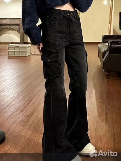 Женские джинсы карго клеш y2k