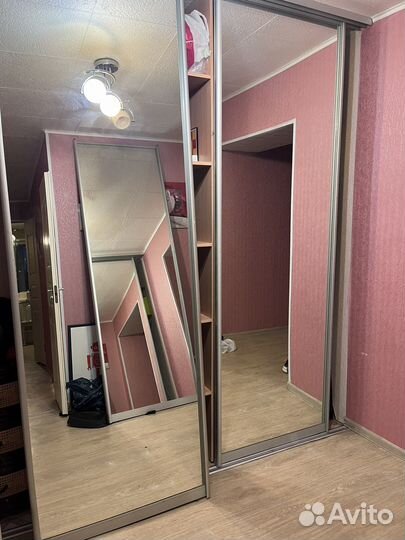 Зеркальные двери для шкафа купе с полками