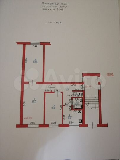 3-к. квартира, 57,5 м², 1/2 эт.