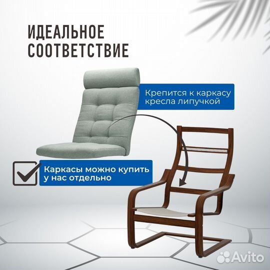 Подушка-сиденье на кресло новая икеа поэнг гун/зел