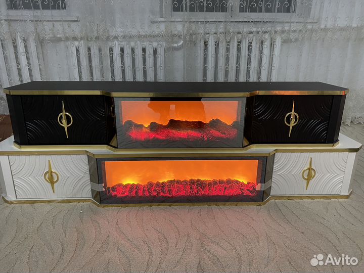 Тумба под тв с камином