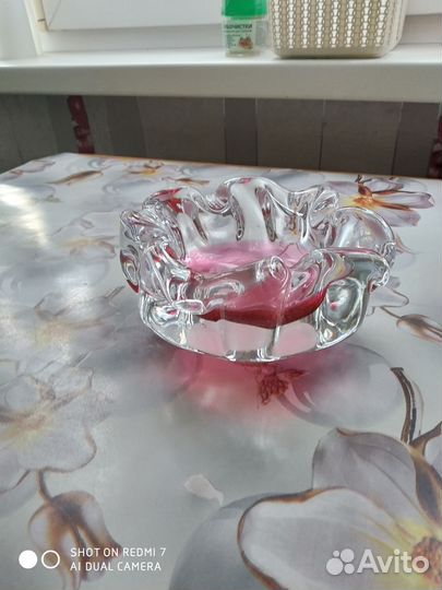 Пепельница СССР, цветной хрусталь