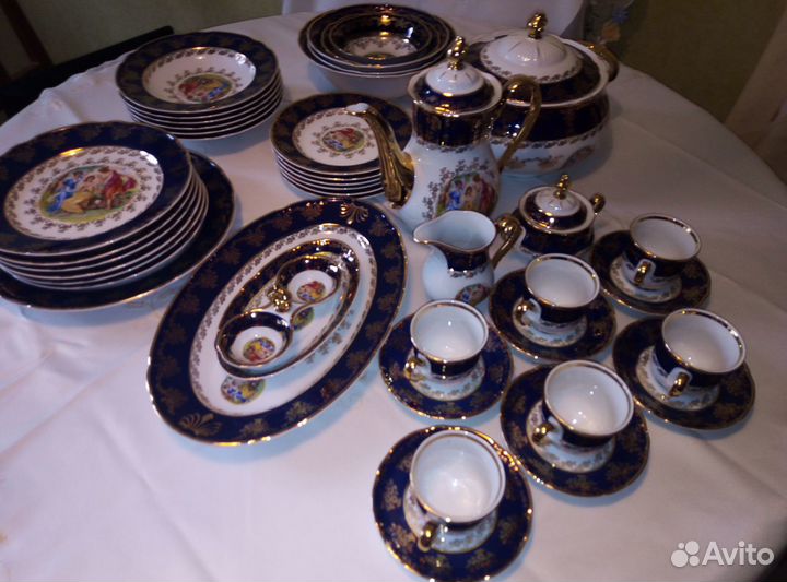 Столовый сервиз чехословакия Мадонна cobalt