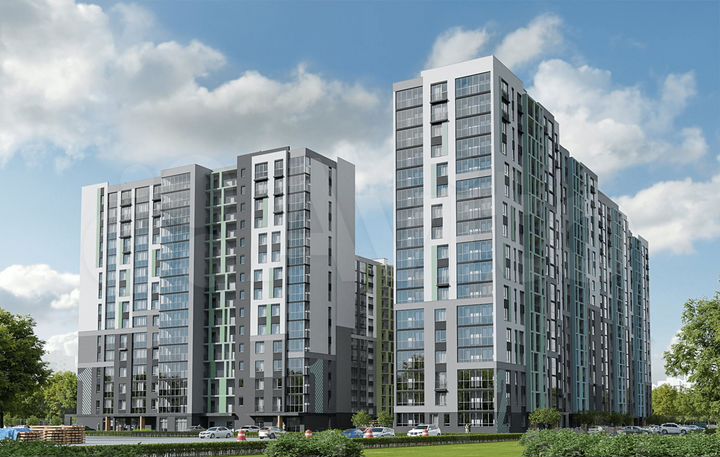 2-к. квартира, 63,7 м², 2/17 эт.