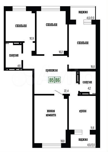 4-к. квартира, 108,5 м², 18/19 эт.