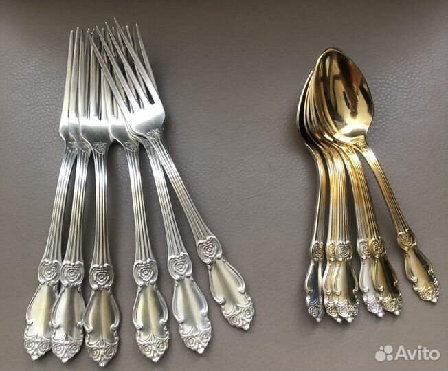 Ложки чайные мельхиоровые Роза