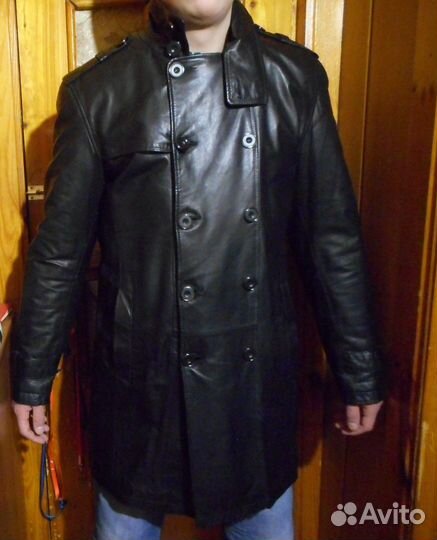 Мужской кожаный френч Long Lion