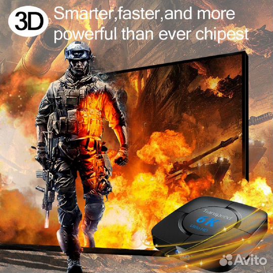 Тв-приставка Transpeed 6K 2/16, 4/32Гб, Гарантия