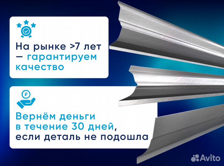 Усиленные пороги 1.5 мм для всех авто с доставкой