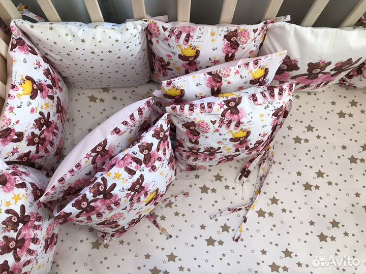 Бортики подушки в кроватку