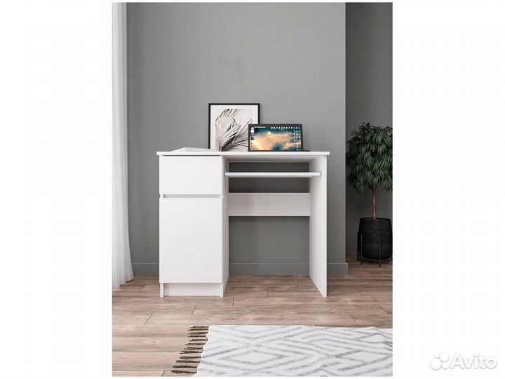 Стол (0,9м) Правый (Левый) Белый (Графит) Мори мс