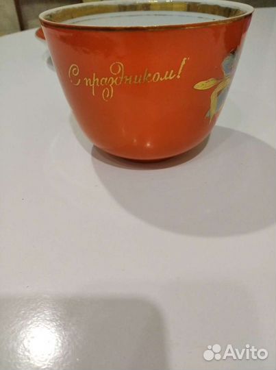 Чайная пара Мальва,С праздником из 70- х.Барановка