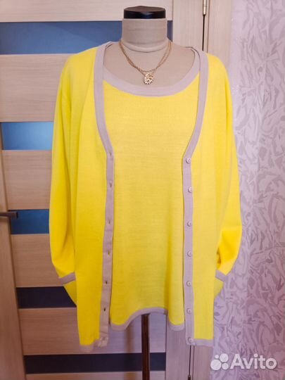 Женский комплект лимонного цвета 50/52/54