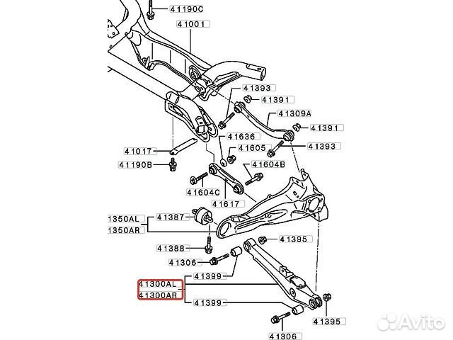 Рычаг нижний зад. поперечный Asx Lancer Outlander