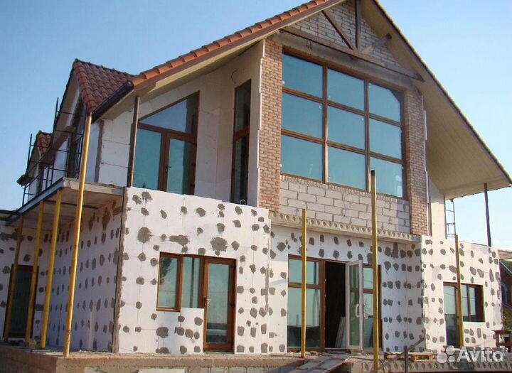 Фасадные работы / Отделка дома / Монтаж фасада