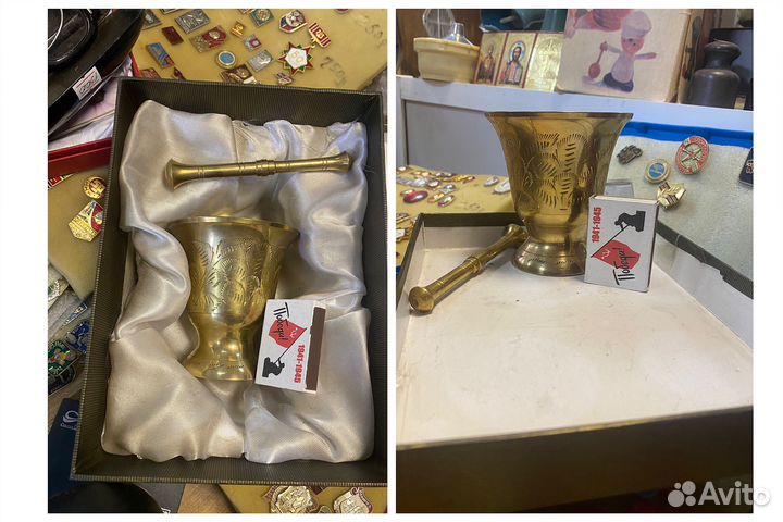 Ступка с пестиком латунь