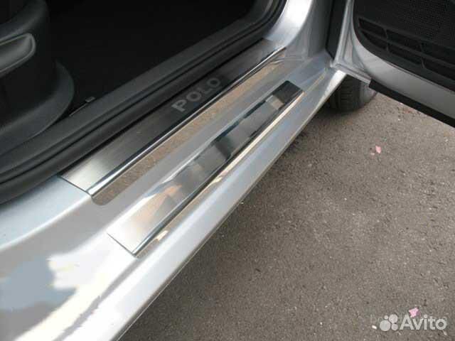 Накладки на пороги Volkswagen Polo 2020 (8штук)