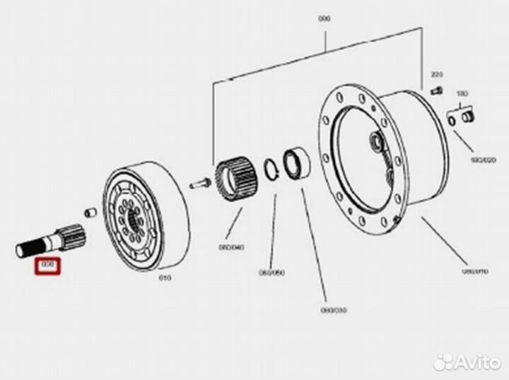 Вал бортового редуктора ZF