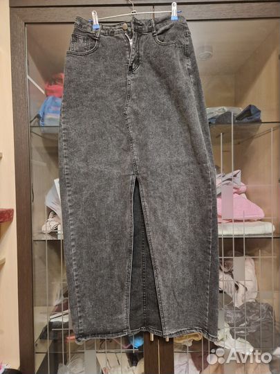 Джинсовая юбка длинная 48 50