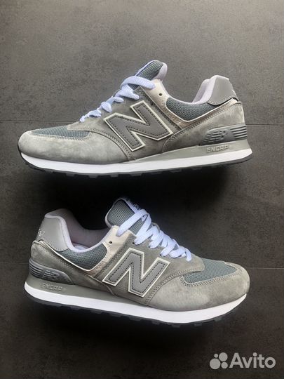 Кроссовки мужские new balance 574 серые сетка