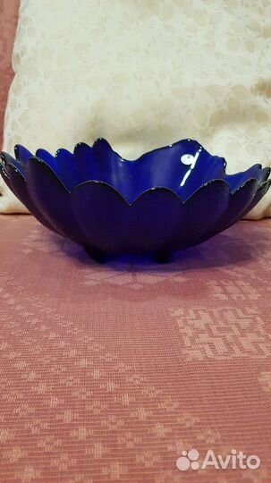 Ваза синяя для фруктов или пирожков